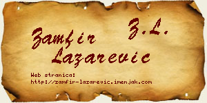 Zamfir Lazarević vizit kartica